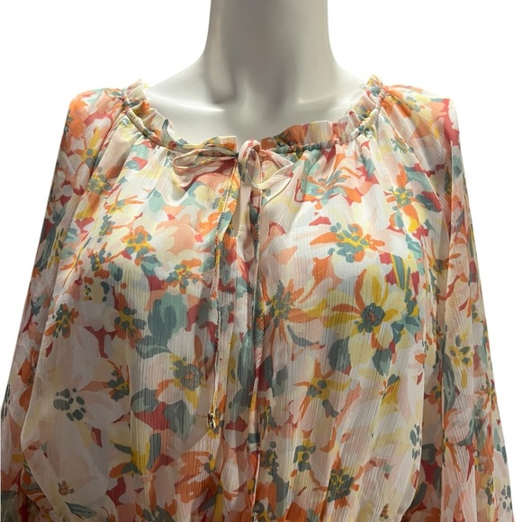 LC Lauren Conrad Orange and Pink Tiered Ruffled Sundress - Picture 2 of 9